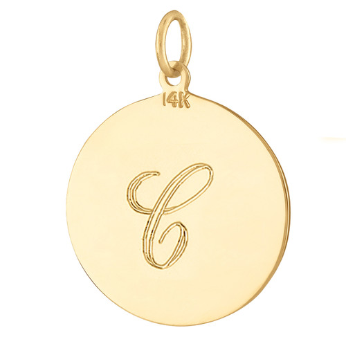 Capricorn Zodiac Disc 14k Gold Charm