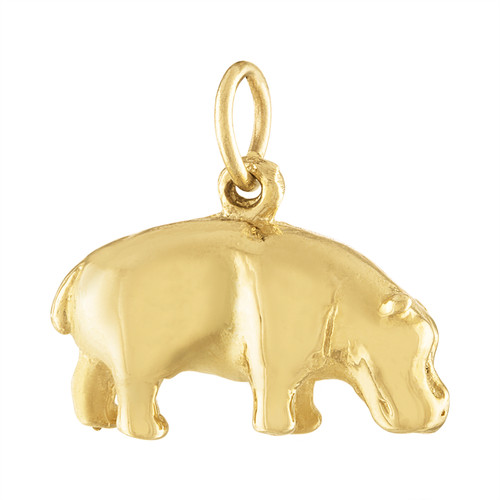 Hippopotamus 14K Gold Charm
