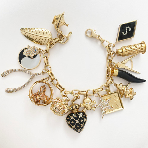 Vintage Louis Vuitton Yellow Gold Link Bracelet w/ Charms