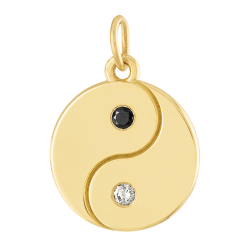 Diamond Yin Yang 14K Gold Charm