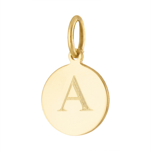 Small Classic Disc 14K Gold Engravable Charm