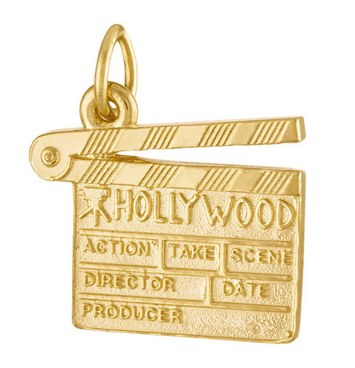 Hollywood Clapperboard 14k Gold Charm