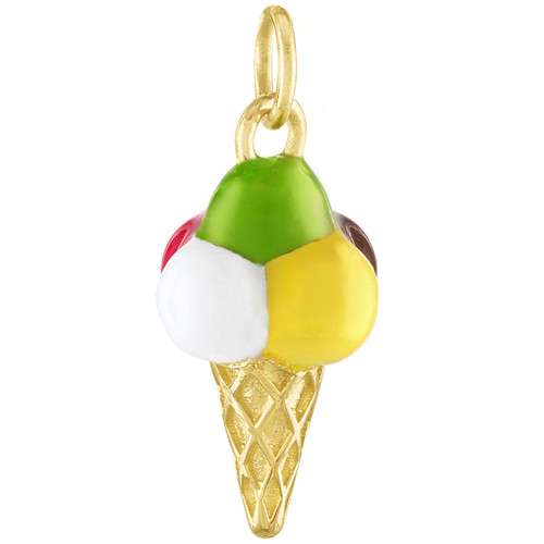 送料税込【AMY O】Mini Ice Cream Charm 14K☆チャーム ♪国内発 Ice Cream Cone Charm | Gold Ice Cream Charm | Baby Charms
