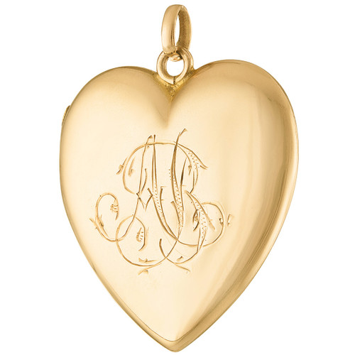 Vintage Larger Diamond Heart Locket 9K Gold Charm