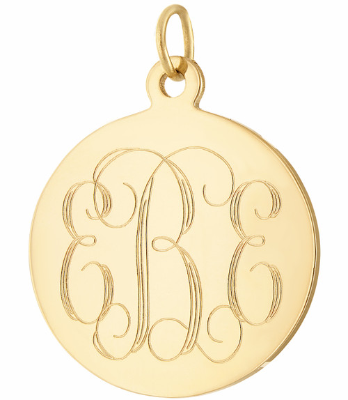 Extra Large Classic Disc 14K Gold Engravable Charm