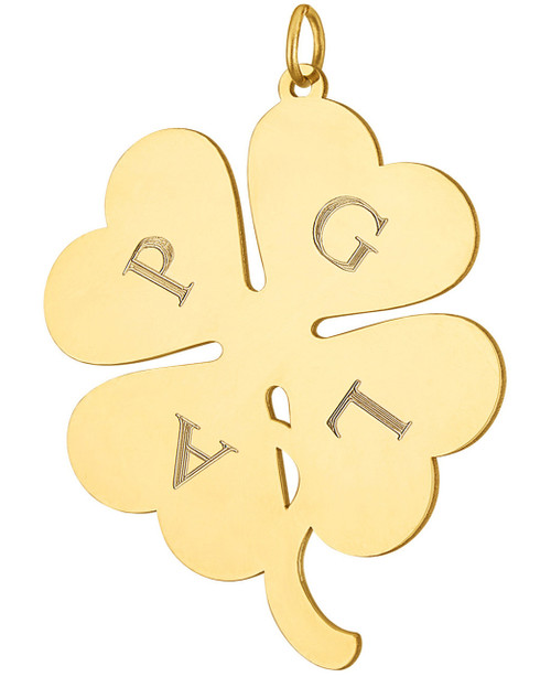 Gold Trim 4 Leaf Clover | Yard Cards