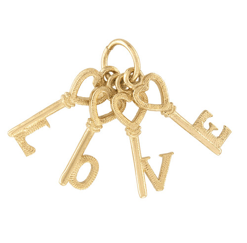 Love Keys 14K Gold Charm