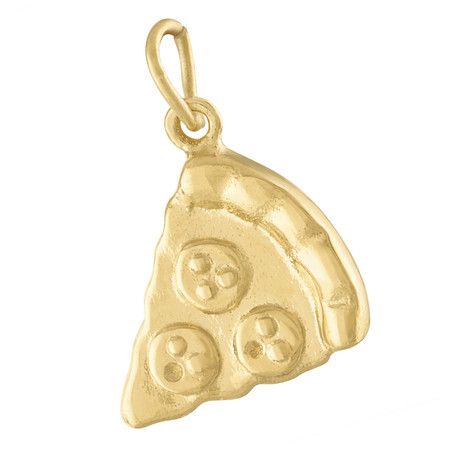 Pepperoni Pizza Slice 14K Gold Charm