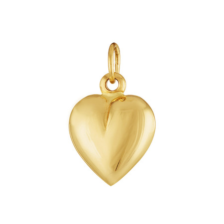 Vintage Italian Puffy Heart 18k Gold Charm