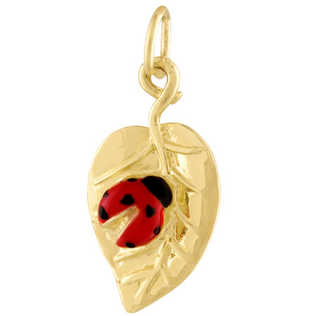 Amazon.com: FindingKing 14K Yellow Gold Enameled Ladybug Necklace Jewelry :  Clothing, Shoes & Jewelry