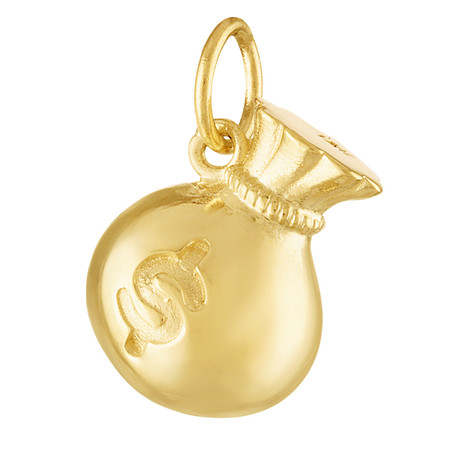 14K Gold Quilted Clutch Charm