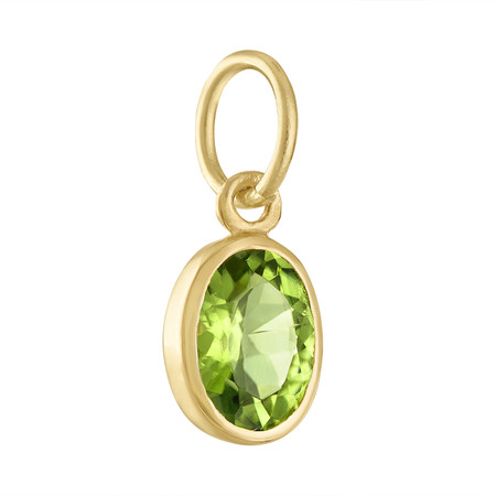August Birthstone Peridot 14K Gold Charm | Zodiac