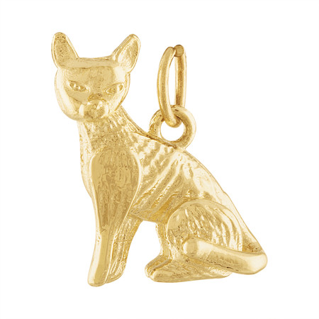 Cat 14K Gold Charm, Cat Charms