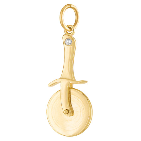 Pizza Cutter Charm | Enamel Pizza Charm | Pizza Slice Charm | 14k ...