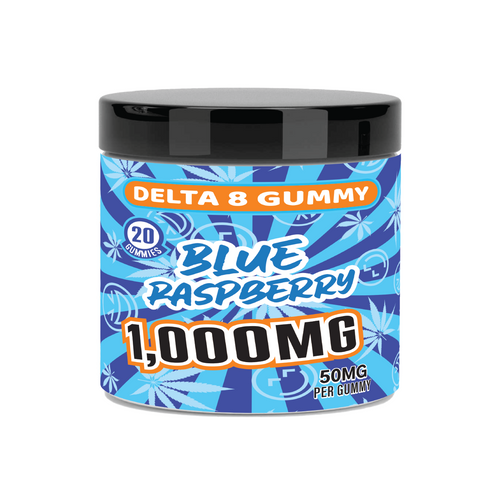 1,000mg Delta 8 Gummy 20ct | BLUE RASPBERRY