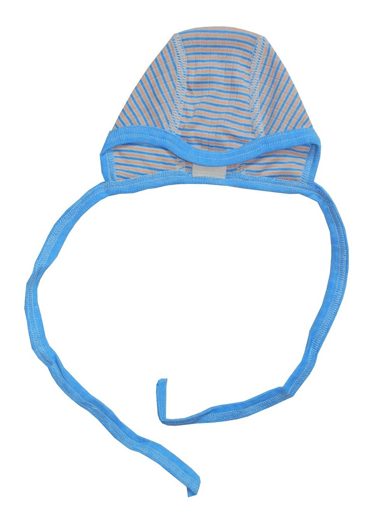Organic Wool/ Silk/ Cotton Baby Bonnet
Color: GreyBlue/ Apricot/ Natural Stripes