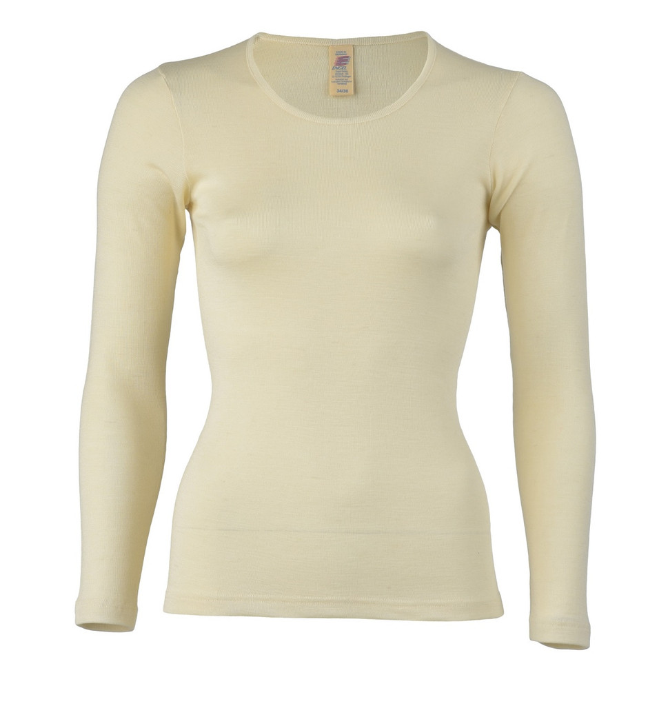 Engel Organic Wool/Silk Women's Long Sleeved Shirt 
Color: Natural