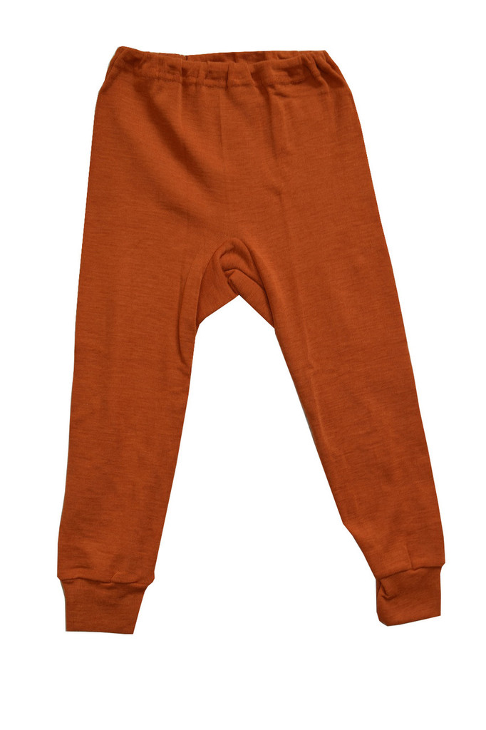 Organic Wool/ Silk Childrens Long Johns
Color: Saffron Orange