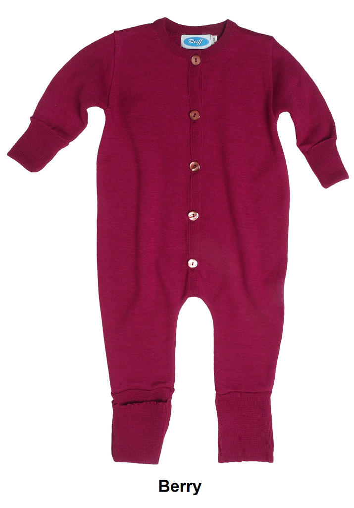 Organic Merino Wool/ Silk Romper with Optional Feet