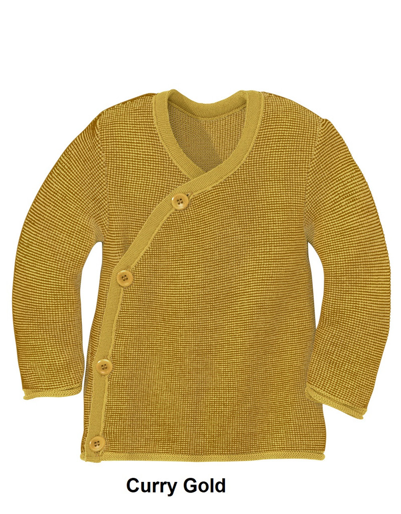 Disana Organic Wool Melange Jacket Sweater
Color: 978 Curry Gold