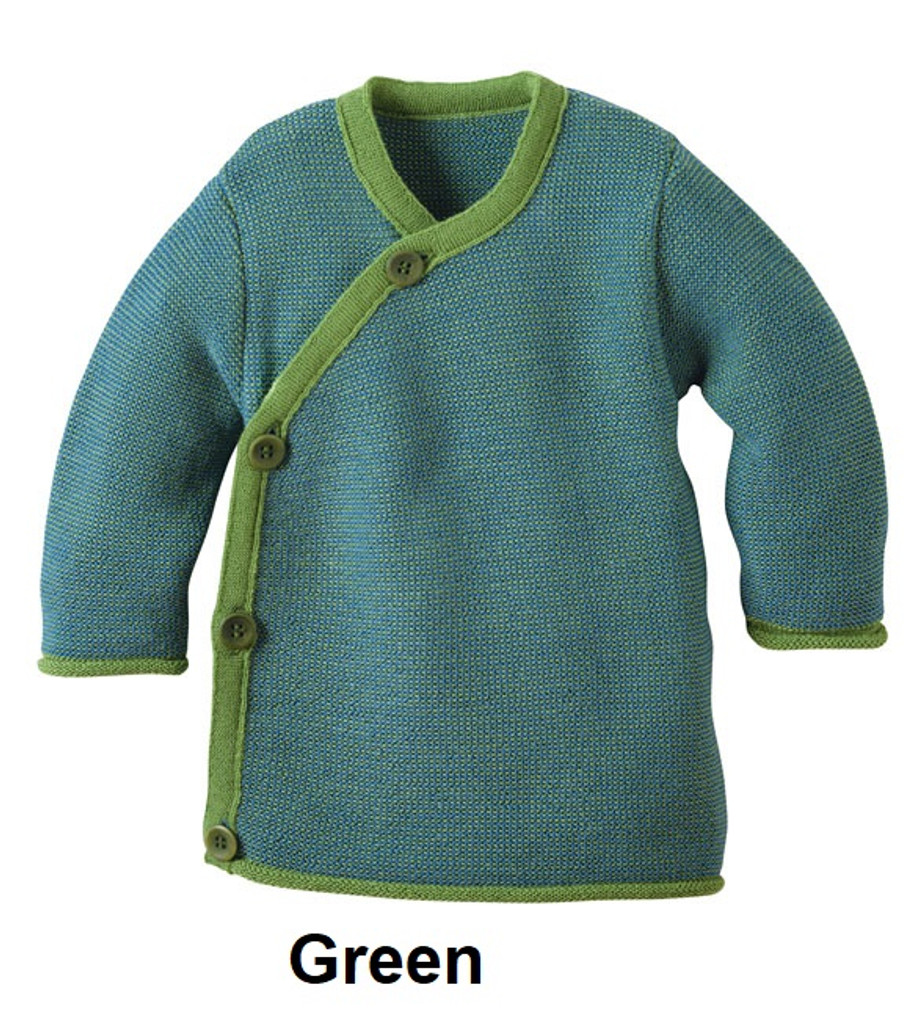 Disana Organic Wool Melange Jacket Sweater
Color: Green