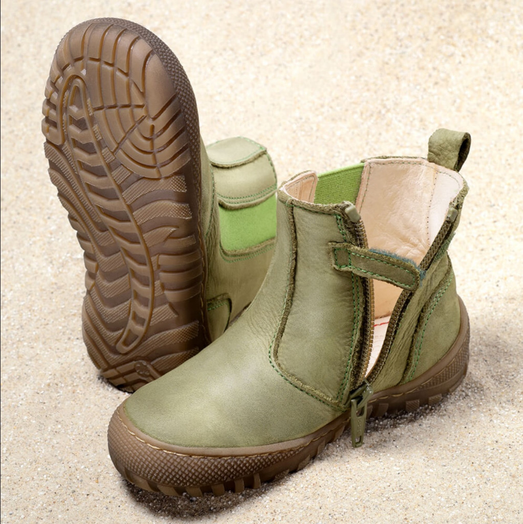Natural Leather Children's Boots
Color: Olive/ Green
