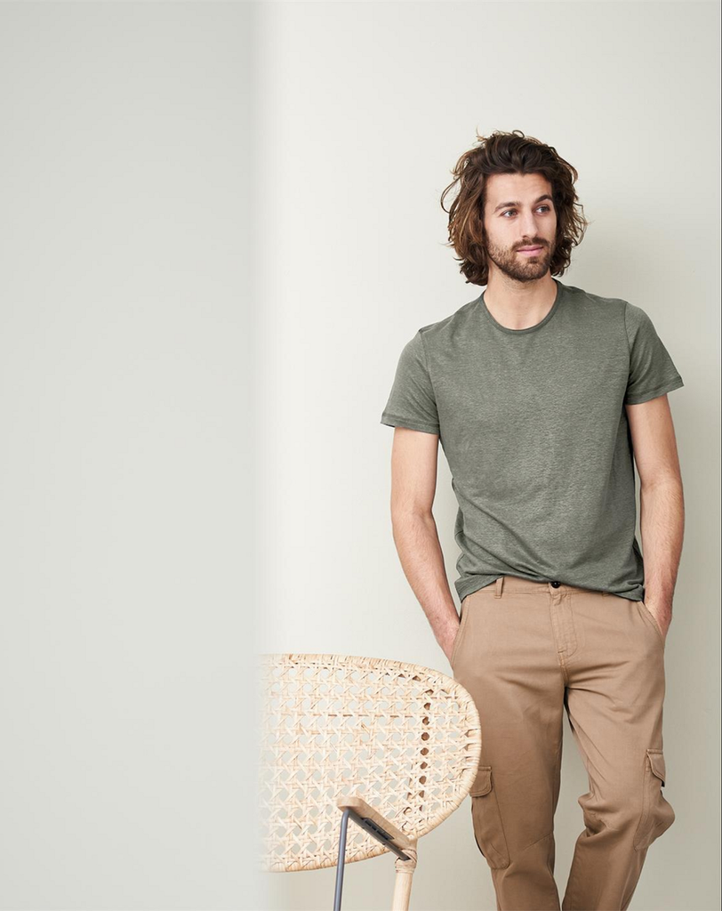 T-Shirt Organic Linen 
Color: 57 khaki