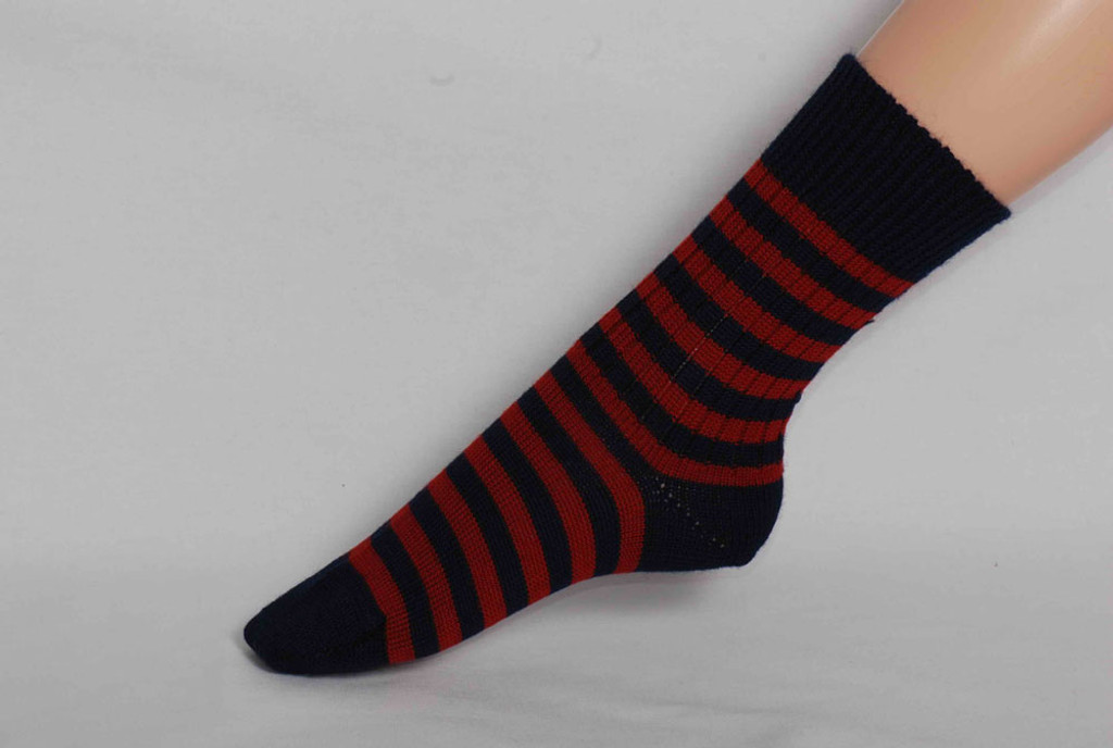 Organic Merino Wool Socks
Color:  74 Navy/Red