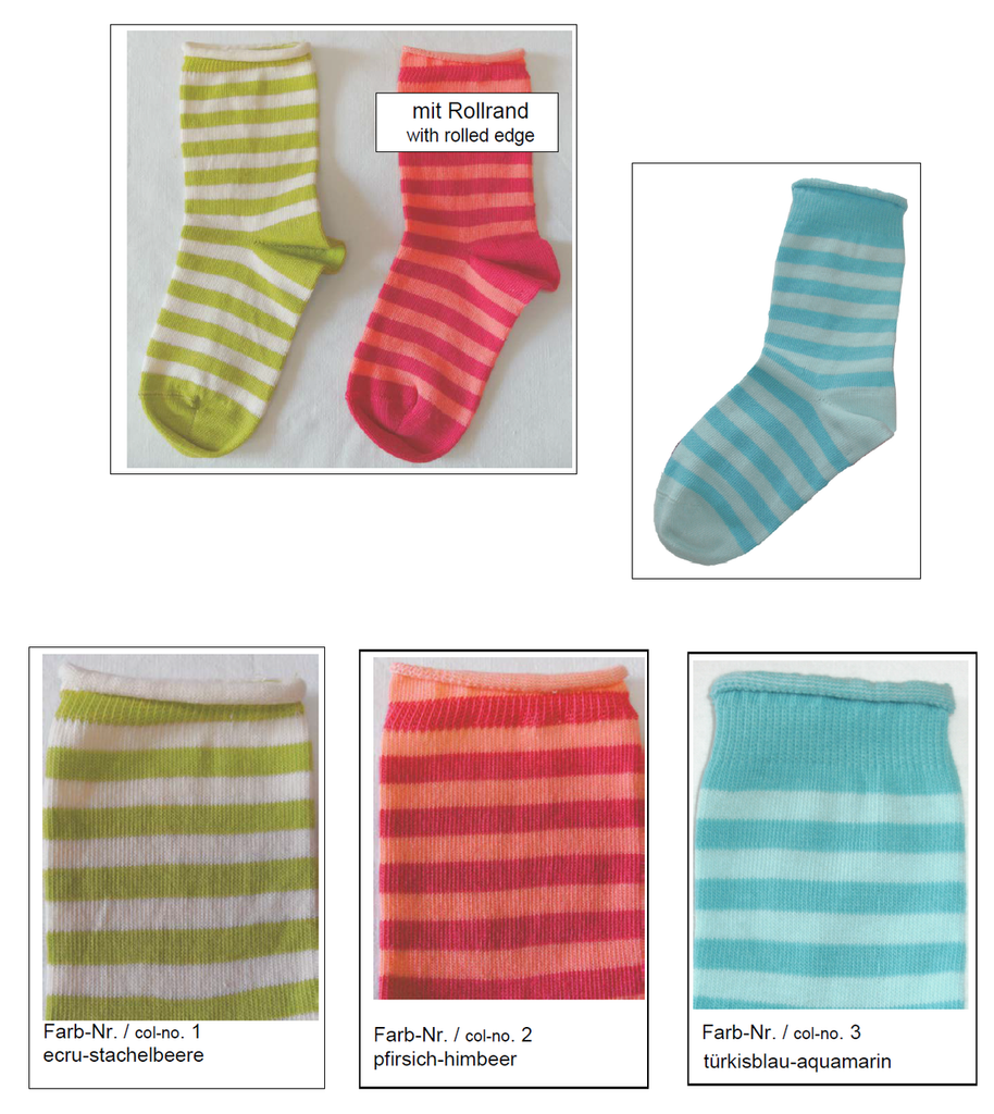 Organic Cotton Kids' Socks with Rolled Cuff | Grodo 12806