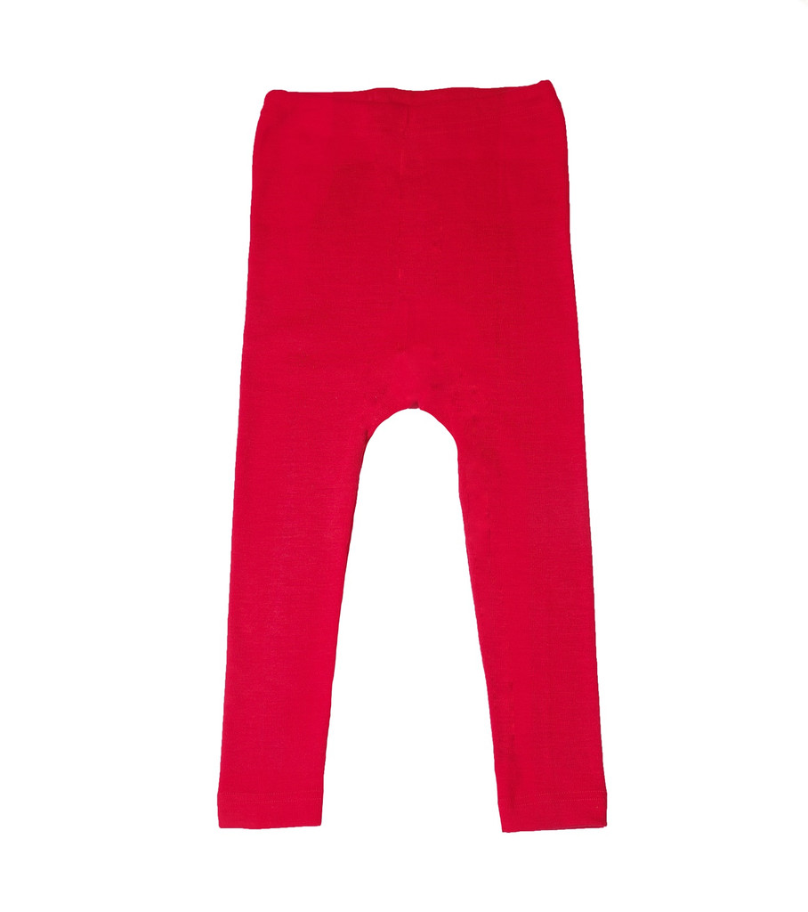Organic Wool/Silk Childrens Leggings
Color: Red