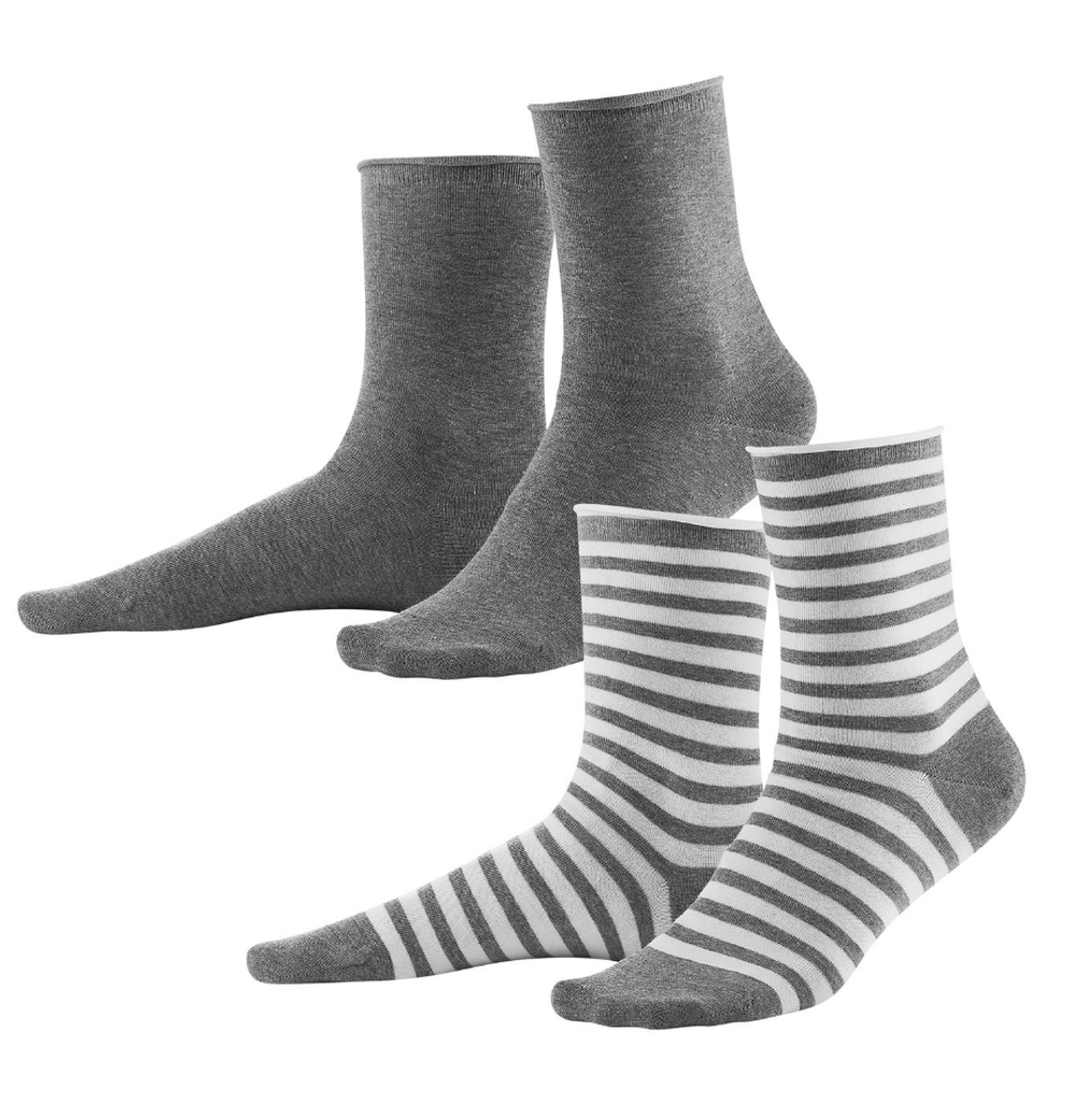  Organic Cotton Women Socks
Color: 641 stone grey melange white