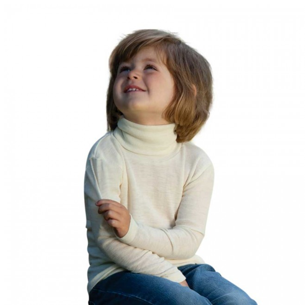 Children Polo-neck sweater  |  Organic Wool Silk