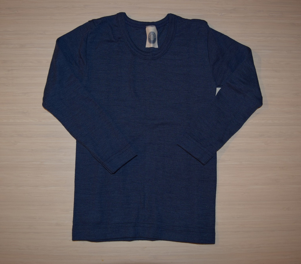 Organic Wool/Silk Long Sleeved Kids Shirt
Color: Navy