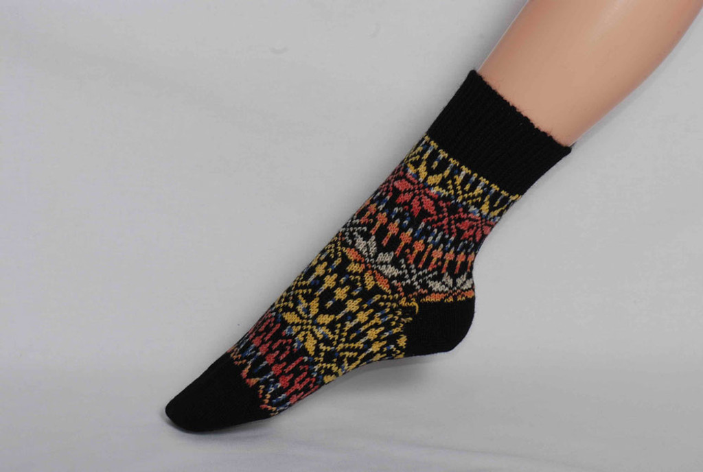 Organic Merino Wool Socks
Color: 119 Black/Fancy