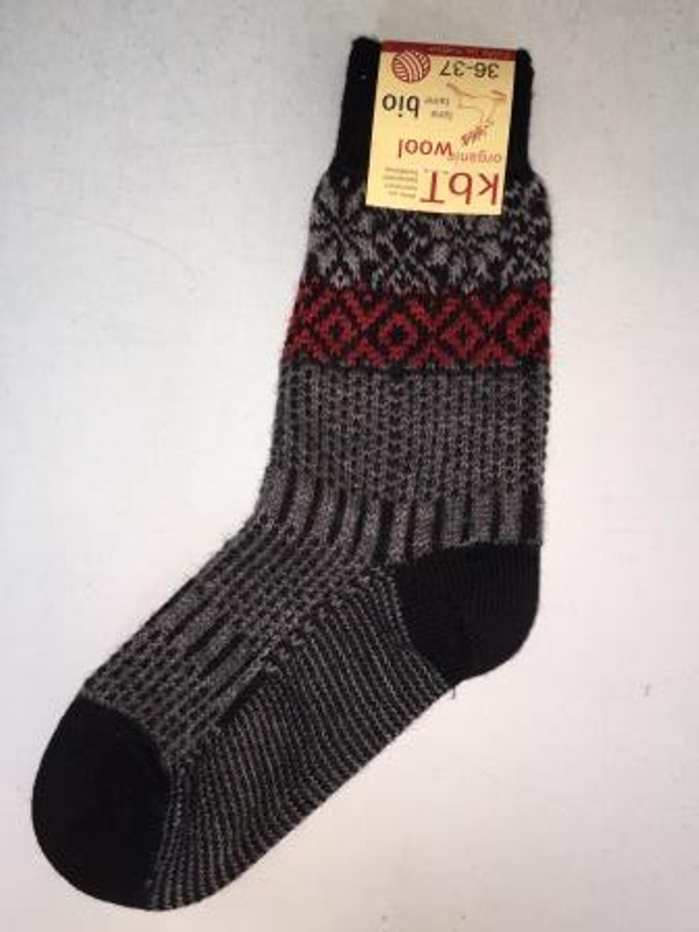 Organic Merino Wool Socks
Color: 12 Black/Anthra/Red