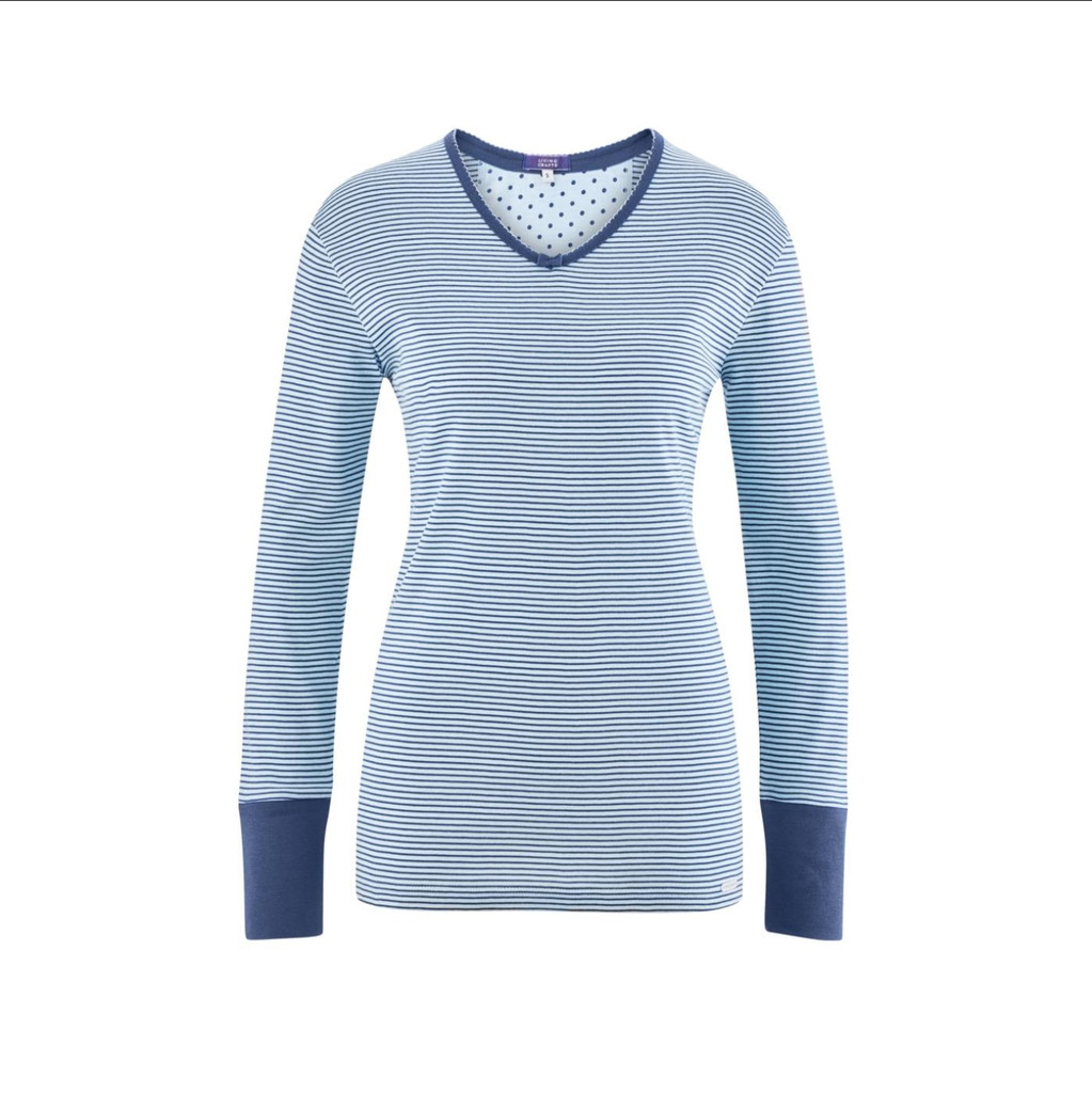 Organic Cotton Sleep Shirt
Color: 754 bleu/stripes