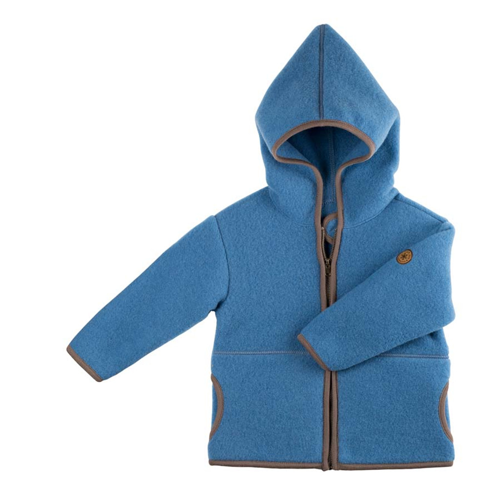 Organic Marino Wool Fleece Baby Jacket
Color: 392 ash blue