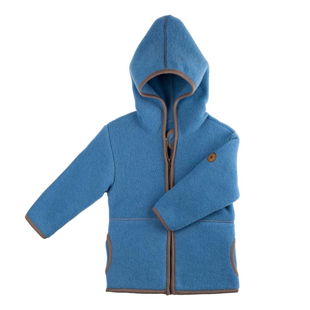 Organic Marino Wool Fleece Kids Jacket
color: 392 ash blue