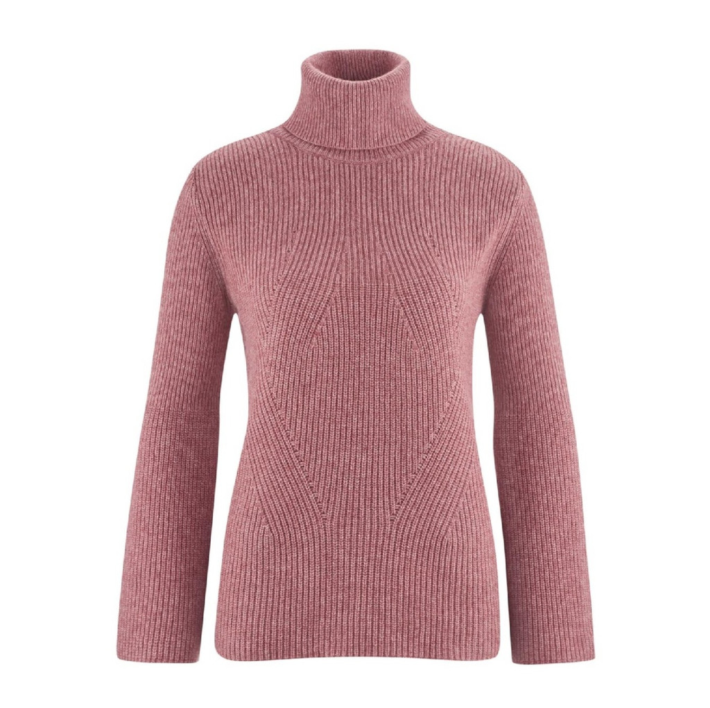 Womens Organic Wool Cotton Sweater
Color: dark rose melange