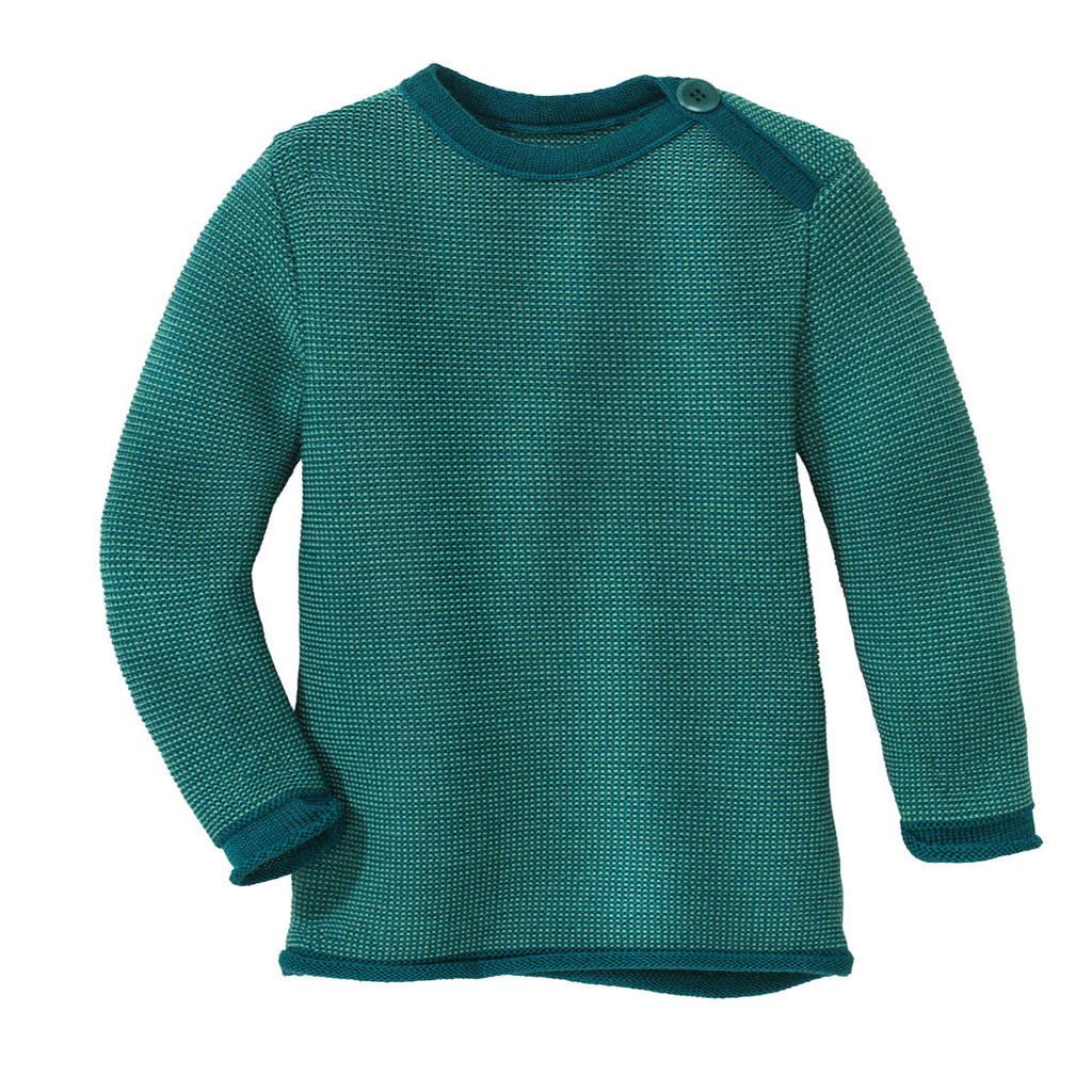 Disana Organic Wool Melange Sweater
Color: 925 Pacific-Mint