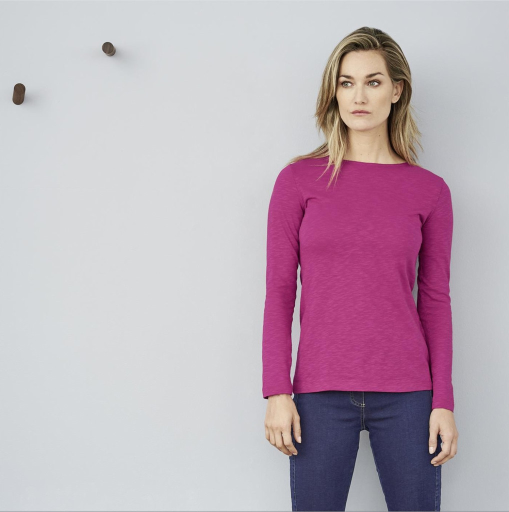 Women's Organic Cotton Long Sleeved Shirt
Color: 794 winter pink