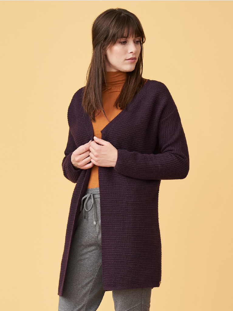 Women's Organic Cotton Wool Cardigan
Color: 81 Aubergine