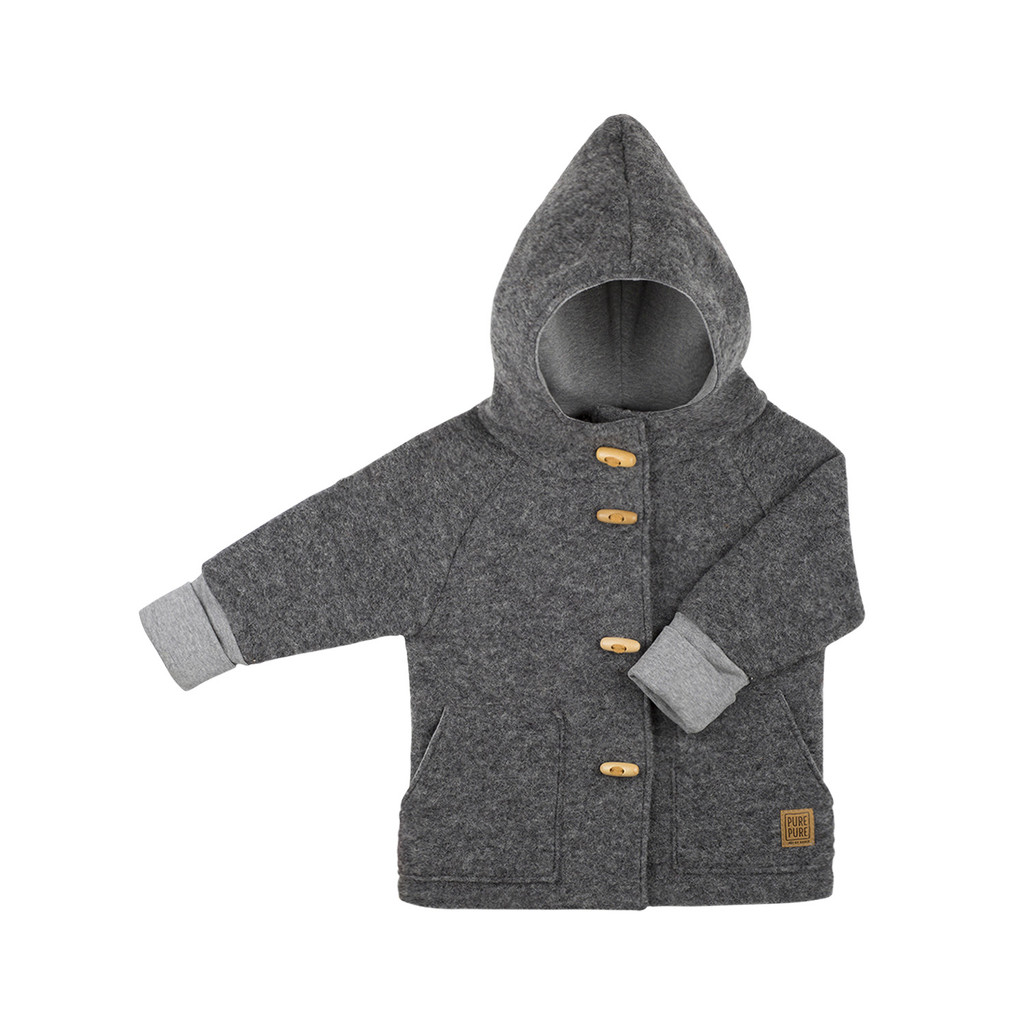 Organic Merino Wool Fleece Kids Jacket
Color:   950 grey
