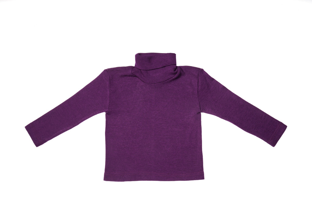 Organic Wool/Silk Turtel neck Long Sleeved Kids Shirt
Color: Plum