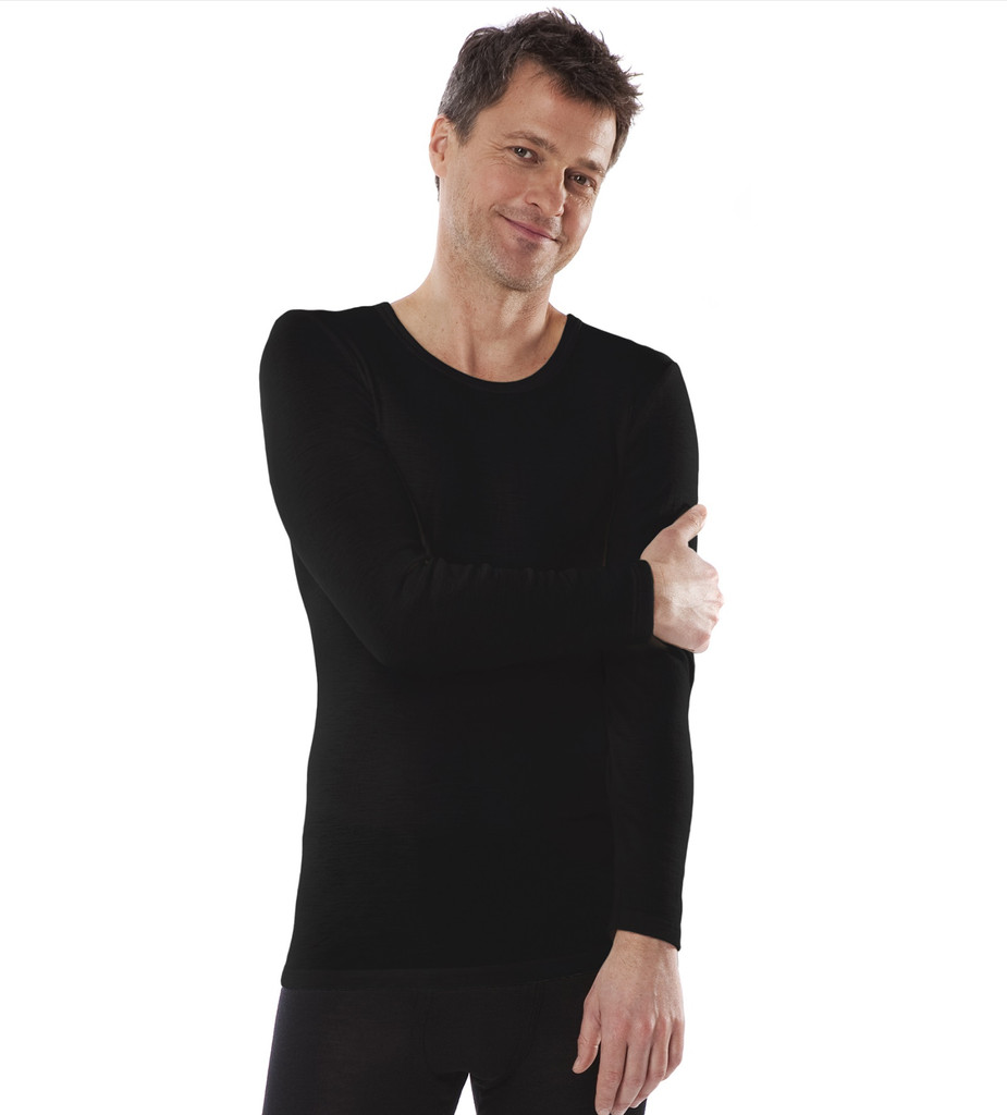 Men Long-sleeved underwear shirt Organic Wool Silk