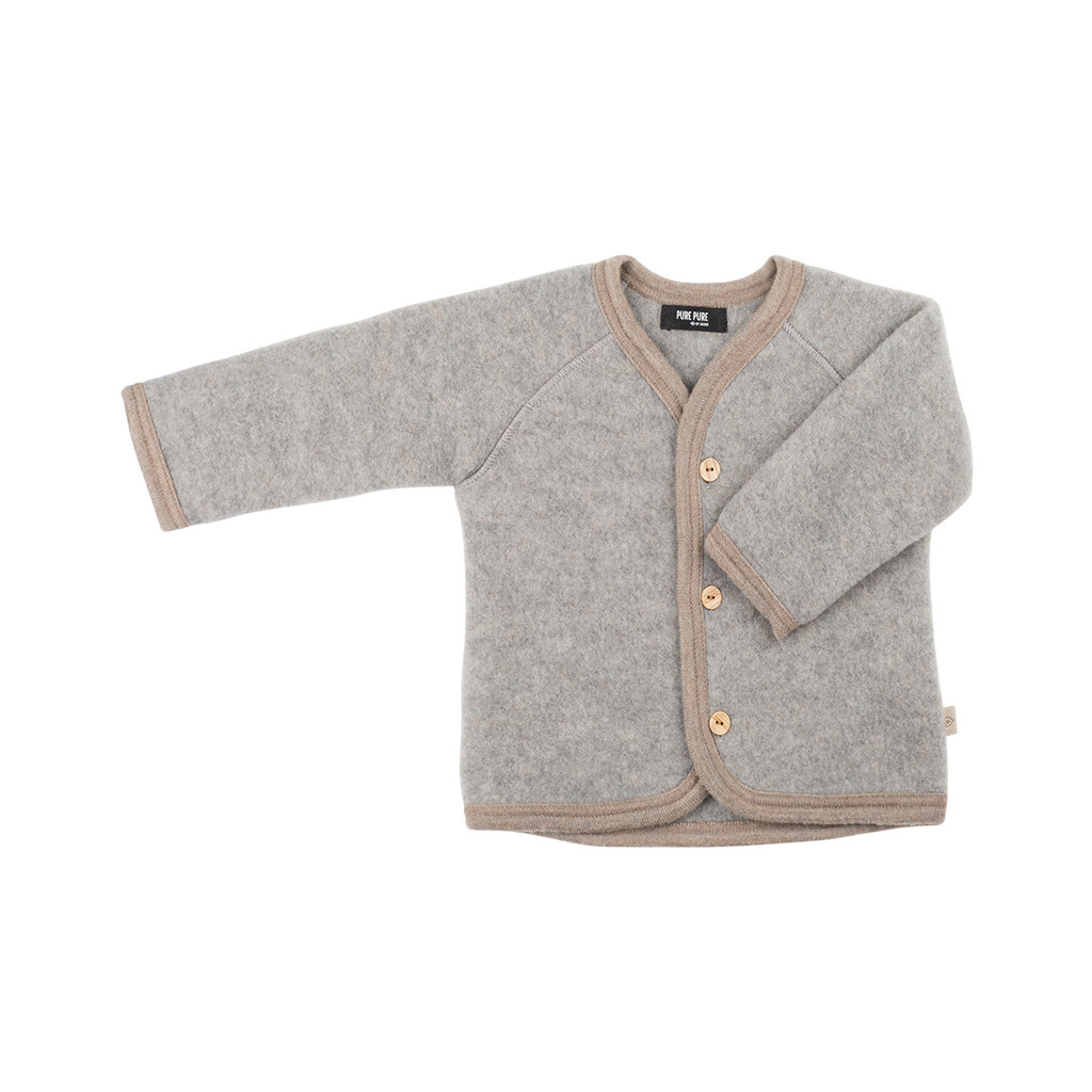 Organic Wool Fleece Baby Jacket 
Color:  932 moon rock