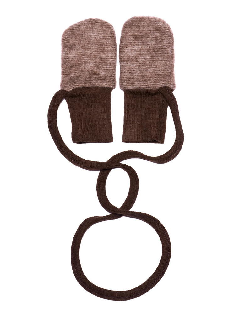 Cosilana Organic Wool Cotton Fleece Baby Mittens
Color: 115 brown melange