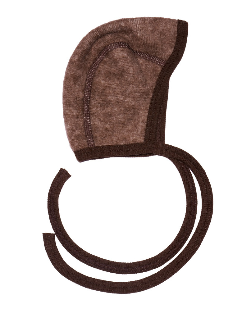 Cosilana Organic Wool Cotton Fleece Baby Bonnet
Color: 115 brown melange