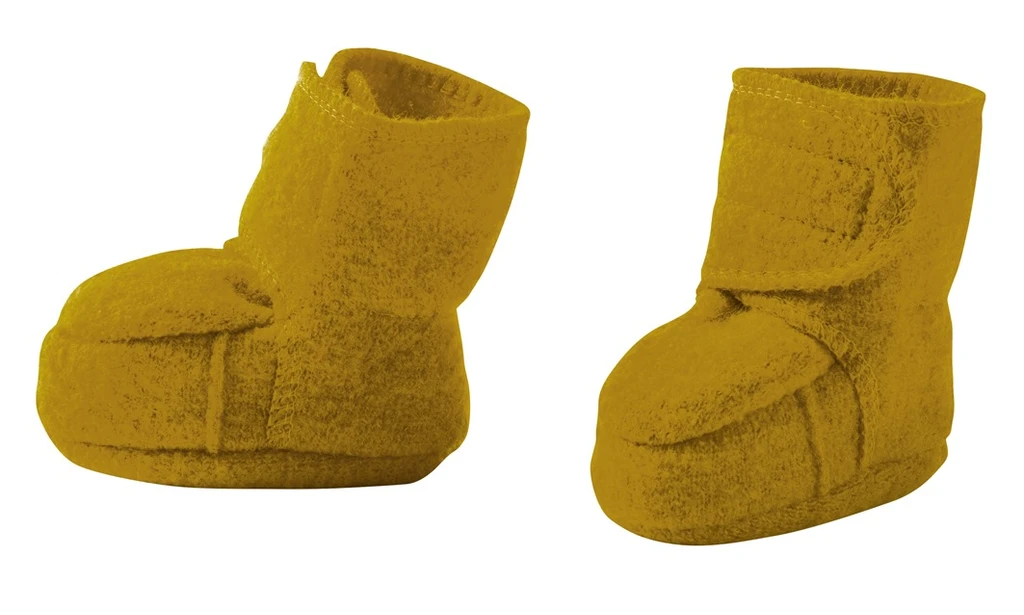 Disana Boiled Wool Booties
Color: Gold