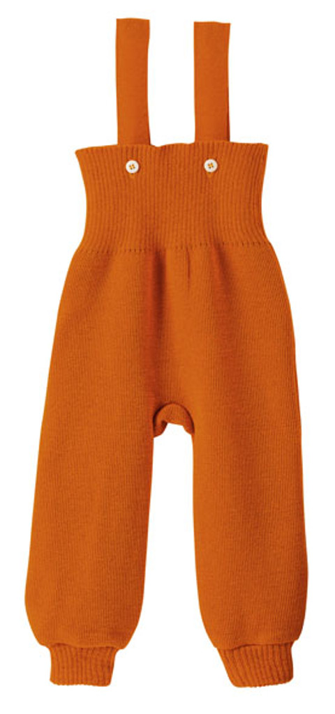 Disana Organic Wool Knitted Overalls
Color: Orange